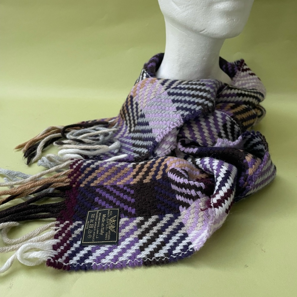 Vintage multicolored wool blend scarf